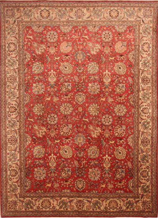 Tabriz Red Hand Knotted 99 X 133  Area Rug 100-23943 Image 0