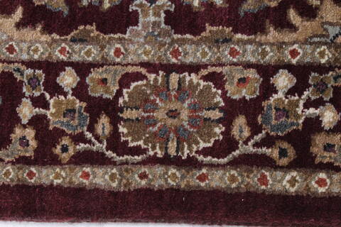 Agra Red Runner Hand Knotted 26 X 182  Area Rug 250-23959 Image 2