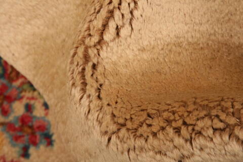 Kerman Beige Hand Knotted 99 X 141  Area Rug 100-23982 Image 1