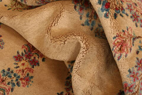Kerman Beige Hand Knotted 99 X 141  Area Rug 100-23982 Image 2