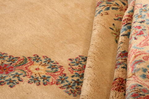 Kerman Beige Hand Knotted 99 X 141  Area Rug 100-23982 Image 3