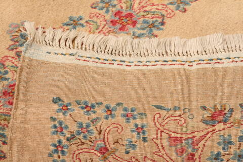 Kerman Beige Hand Knotted 99 X 141  Area Rug 100-23982 Image 7