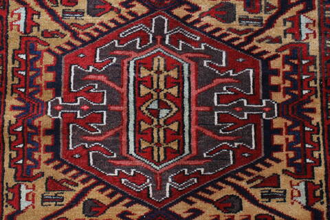 Karajeh Yellow Runner Hand Knotted 37 X 710  Area Rug 250-23988 Image 3