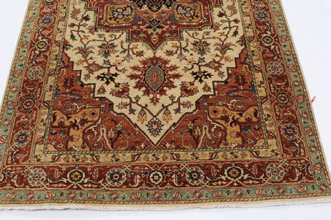 Serapi Beige Runner Hand Knotted 411 X 1111  Area Rug 250-23989 Image 10