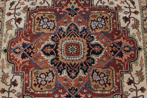 Serapi Beige Runner Hand Knotted 411 X 1111  Area Rug 250-23989 Image 9