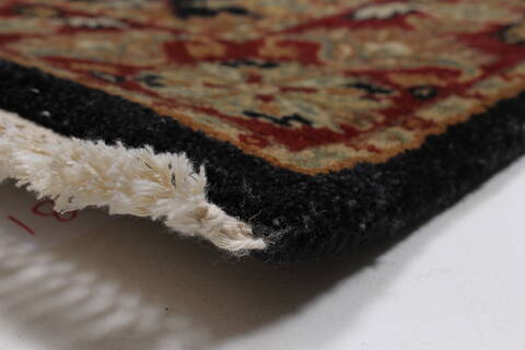 Agra Black Runner Hand Knotted 27 X 182  Area Rug 250-23993 Image 5