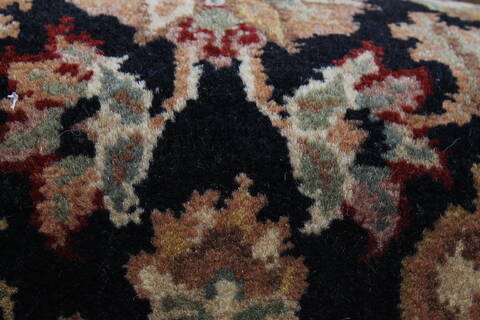 Agra Black Runner Hand Knotted 27 X 182  Area Rug 250-23993 Image 7