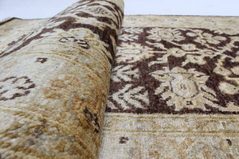 Pishavar Brown Runner Hand Knotted 27 X 1710  Area Rug 250-23998 Image 10