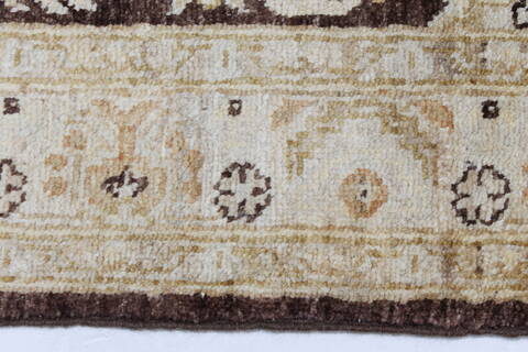 Pishavar Brown Runner Hand Knotted 27 X 1710  Area Rug 250-23998 Image 3