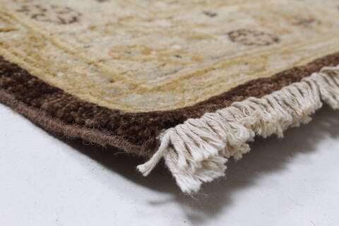 Pishavar Brown Runner Hand Knotted 27 X 1710  Area Rug 250-23998 Image 6