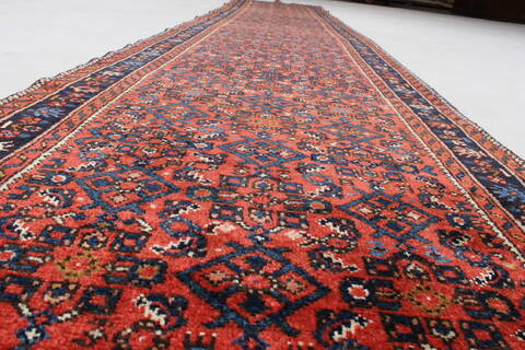 Hamedan Red Runner Hand Knotted 211 X 162  Area Rug 250-24011 Image 1