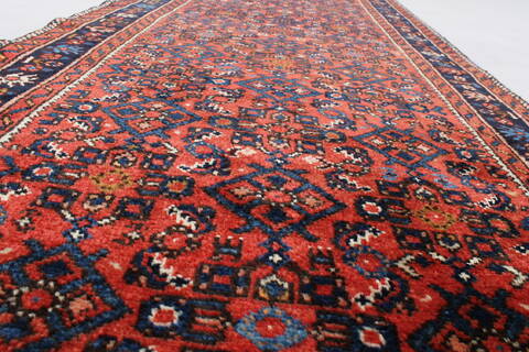Hamedan Red Runner Hand Knotted 211 X 162  Area Rug 250-24011 Image 2