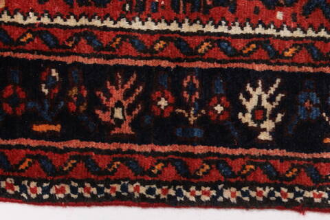 Hamedan Red Runner Hand Knotted 211 X 162  Area Rug 250-24011 Image 3