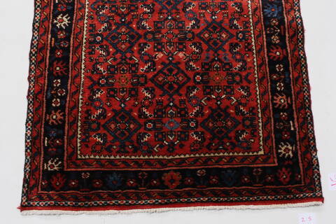 Hamedan Red Runner Hand Knotted 211 X 162  Area Rug 250-24011 Image 5