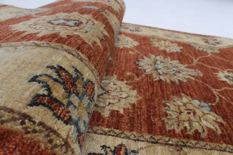 Ziegler Brown Runner Hand Knotted 26 X 198  Area Rug 250-24031 Image 11