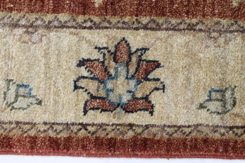 Ziegler Brown Runner Hand Knotted 26 X 198  Area Rug 250-24031 Image 3