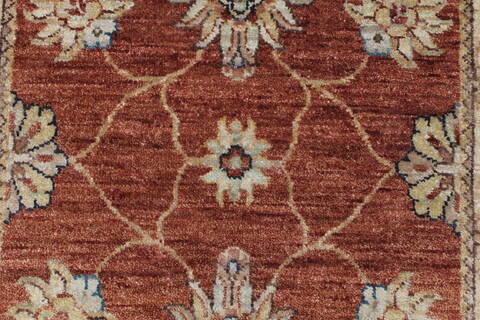 Ziegler Brown Runner Hand Knotted 26 X 198  Area Rug 250-24031 Image 4