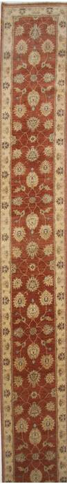 Ziegler Brown Runner Hand Knotted 26 X 198  Area Rug 250-24031 Image 0
