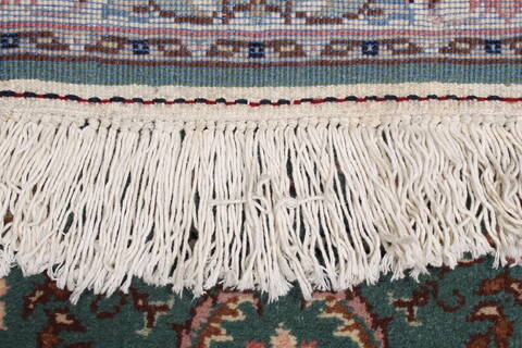 Tabriz Green Runner Hand Knotted 25 X 123  Area Rug 250-24042 Image 13
