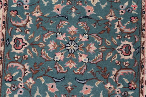 Tabriz Green Runner Hand Knotted 25 X 123  Area Rug 250-24042 Image 3