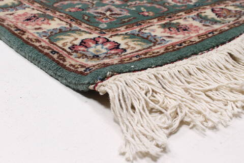 Tabriz Green Runner Hand Knotted 25 X 123  Area Rug 250-24042 Image 5