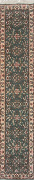 Tabriz Green Runner Hand Knotted 25 X 123  Area Rug 250-24042 Image 0