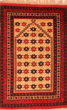 Vintage Beige Hand Knotted 2'8" X 4'4"  Area Rug 100-24045