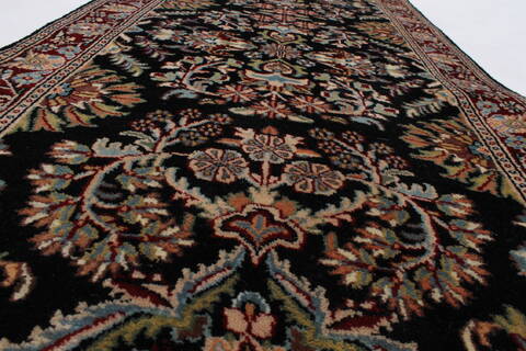 Sarouk Black Runner Hand Knotted 25 X 1511  Area Rug 250-24061 Image 4
