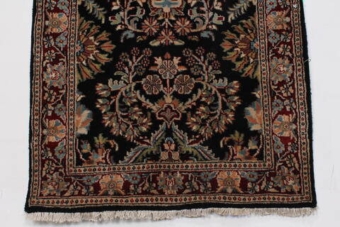Sarouk Black Runner Hand Knotted 25 X 1511  Area Rug 250-24061 Image 8