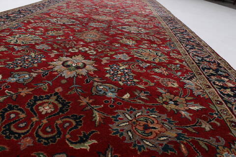 Tabriz Red Runner Hand Knotted 40 X 165  Area Rug 250-24063 Image 6