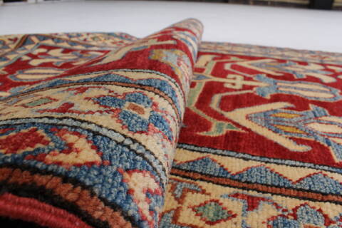 Kazak Red Runner Hand Knotted 211 X 194  Area Rug 250-24140 Image 11