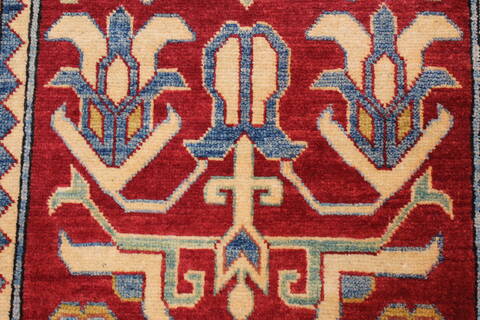 Kazak Red Runner Hand Knotted 211 X 194  Area Rug 250-24140 Image 16