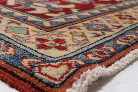 Kazak Red Runner Hand Knotted 211 X 194  Area Rug 250-24140 Image 3