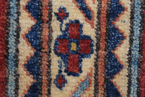 Kazak Red Runner Hand Knotted 211 X 194  Area Rug 250-24140 Image 6