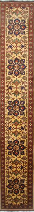 Turkman Yellow Runner Hand Knotted 29 X 167  Area Rug 250-24162 Image 0