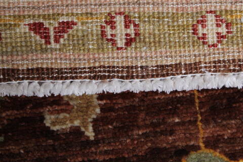 Pishavar Brown Runner Hand Knotted 29 X 1611  Area Rug 250-24173 Image 2