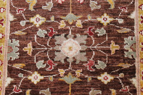 Pishavar Brown Runner Hand Knotted 29 X 1611  Area Rug 250-24173 Image 5