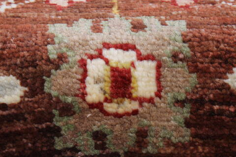 Pishavar Brown Runner Hand Knotted 29 X 1611  Area Rug 250-24173 Image 9
