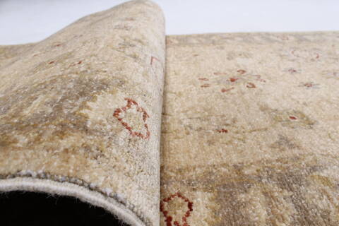 Pishavar Beige Runner Hand Knotted 25 X 151  Area Rug 250-24183 Image 10