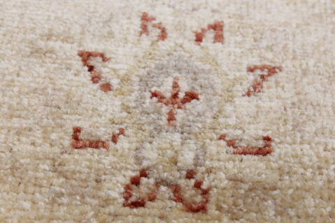 Pishavar Beige Runner Hand Knotted 25 X 151  Area Rug 250-24183 Image 6