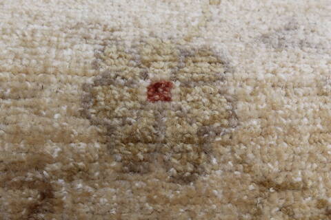 Pishavar Beige Runner Hand Knotted 25 X 151  Area Rug 250-24183 Image 7