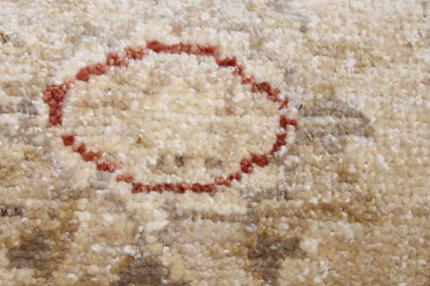Pishavar Beige Runner Hand Knotted 25 X 151  Area Rug 250-24183 Image 8
