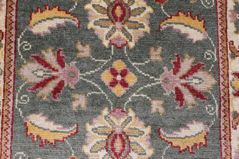 Pishavar Green Runner Hand Knotted 29 X 153  Area Rug 250-24208 Image 3