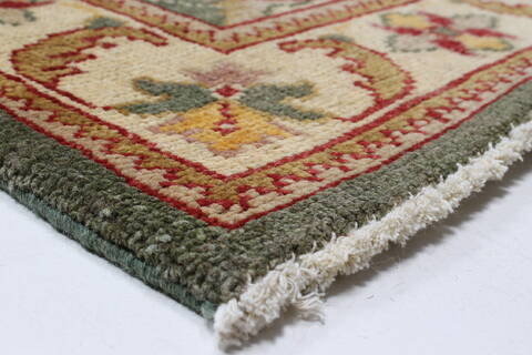 Pishavar Green Runner Hand Knotted 29 X 153  Area Rug 250-24208 Image 5