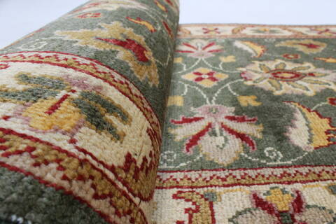 Pishavar Green Runner Hand Knotted 29 X 153  Area Rug 250-24208 Image 9