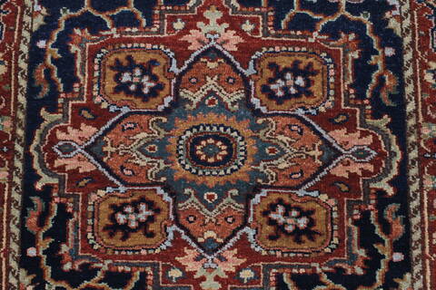 Serapi Blue Runner Hand Knotted 27 X 178  Area Rug 250-24209 Image 2