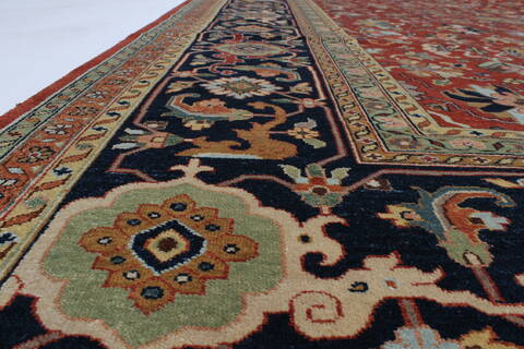 Serapi Red Hand Knotted 119 X 149  Area Rug 250-24230 Image 3