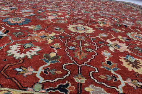 Serapi Red Hand Knotted 119 X 149  Area Rug 250-24230 Image 5