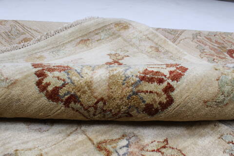 Chobi Beige Hand Knotted 120 X 147  Area Rug 250-24232 Image 11
