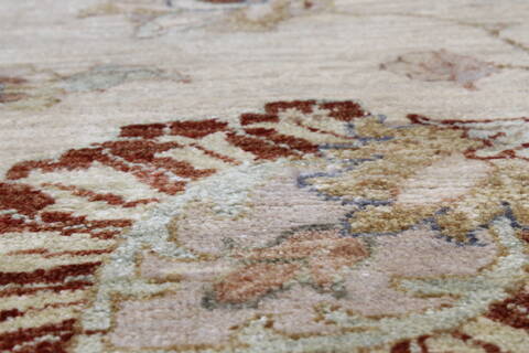 Chobi Beige Hand Knotted 120 X 147  Area Rug 250-24232 Image 4